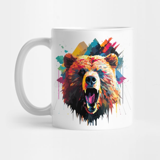 Grizzly Bear Animal Freedom World Wildlife Wonder Abstract by Cubebox